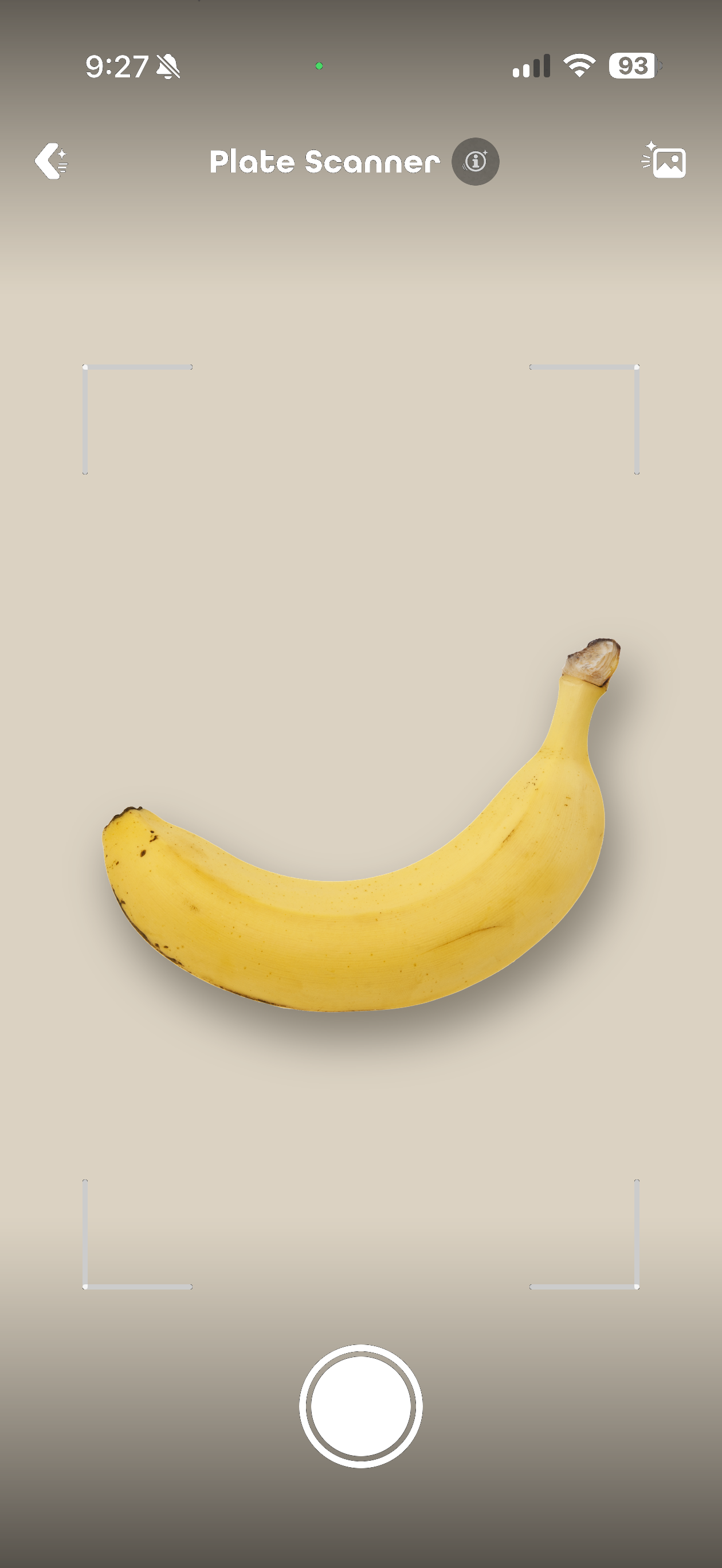 Plate scanner scanning a banana