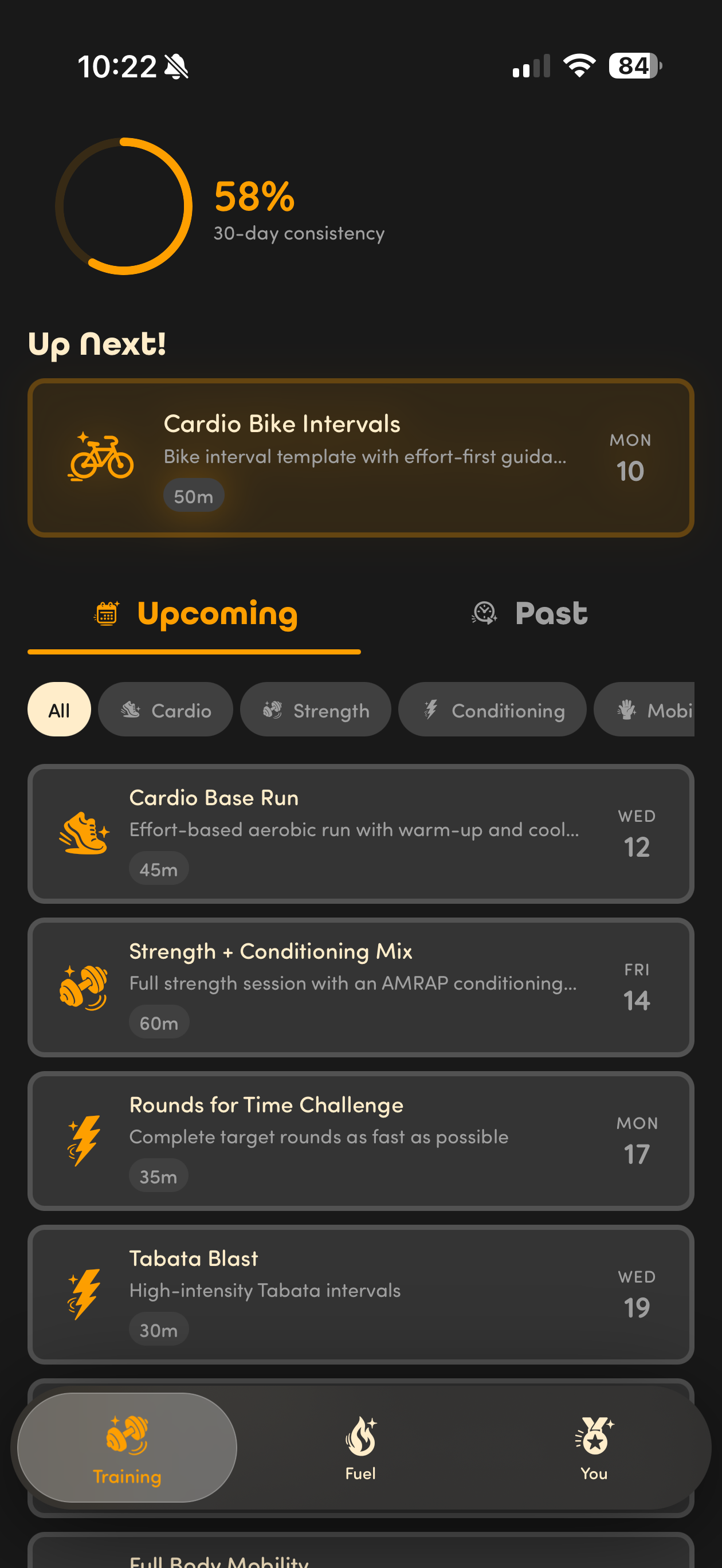 Training home (dark)